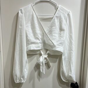 Elegant White Wrap Top